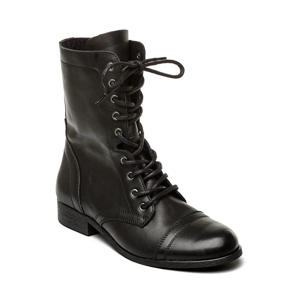 Steve Madden Troopa Ankle Boot BLACK LEATHER 4 Steve Madden Troopa Ankle Boot BLACK LEATHER – Image 2