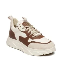 Steve Madden Pitty Sneaker BEIGE/DARK BROWN -Steve Madden Magasin SM11001024 03005 BDB 02