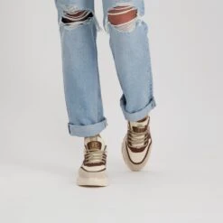 Steve Madden Pitty Sneaker BEIGE/DARK BROWN -Steve Madden Magasin SM11001024 03005 BDB 06