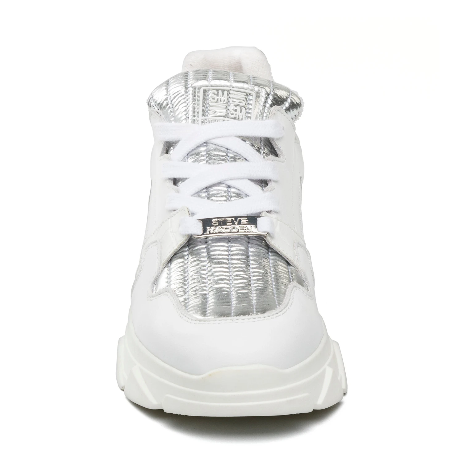 Steve Madden Poppy Sneaker SILVER/WHITE 5 Steve Madden Poppy Sneaker SILVER/WHITE – Image 3