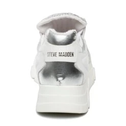 Steve Madden Poppy Sneaker SILVER/WHITE 10 Steve Madden Poppy Sneaker SILVER/WHITE -Steve Madden Magasin SM11001665 03008 04D 04