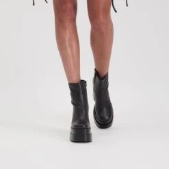 Steve Madden Cobra Bootie BLACK LEATHER -Steve Madden Magasin SM11002109 03001 017 13