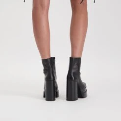 Steve Madden Cobra Bootie BLACK LEATHER -Steve Madden Magasin SM11002109 03001 017 15