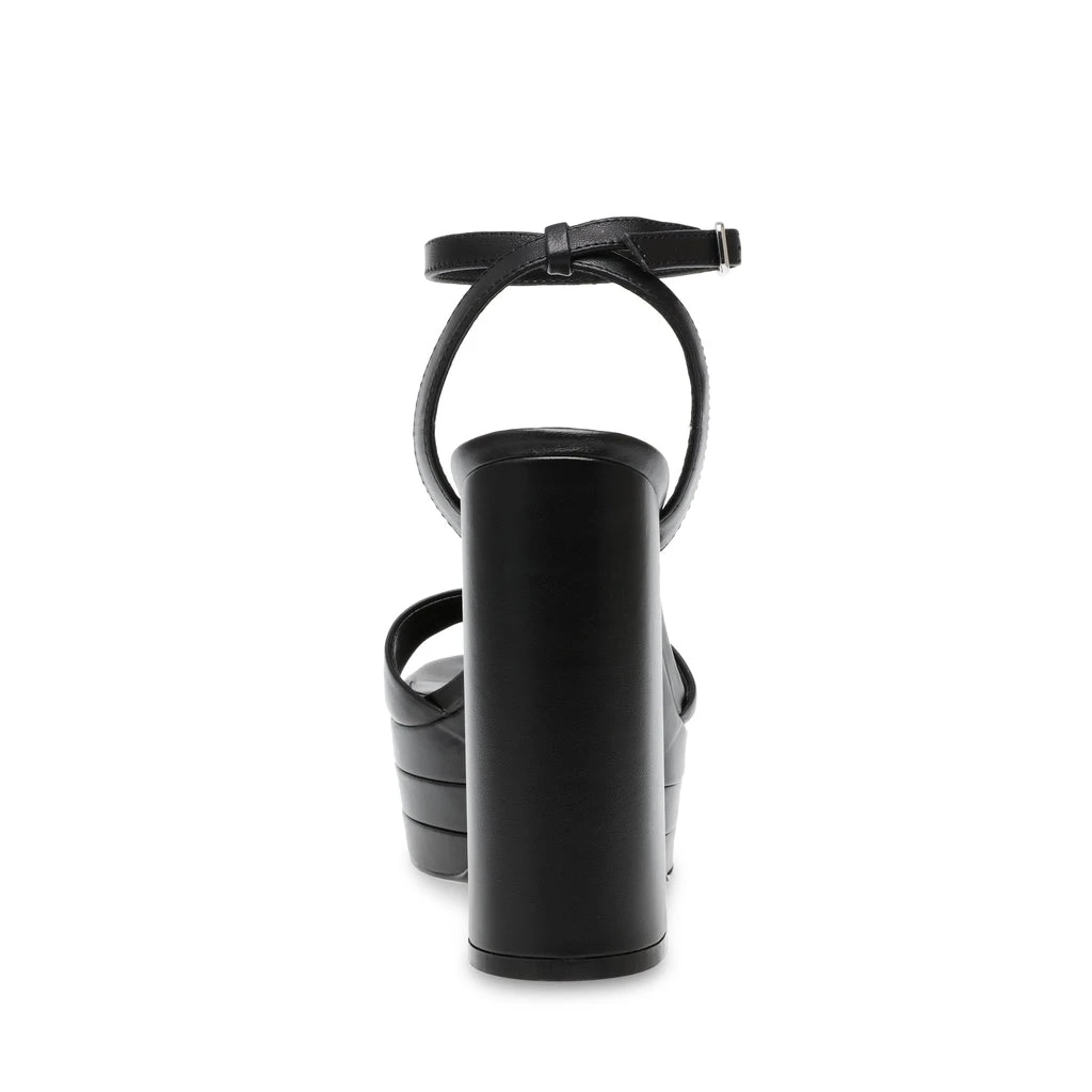 Steve Madden Timely Sandal BLACK LEATHER 6 Steve Madden Timely Sandal BLACK LEATHER – Image 4