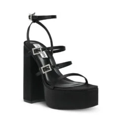 Steve Madden Elavator Sandal BLACK SATIN 13 Steve Madden Elavator Sandal BLACK SATIN -Steve Madden Magasin SM11002313 04003 486 02