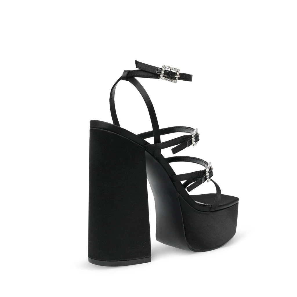 Steve Madden Elavator Sandal BLACK SATIN 9 Steve Madden Elavator Sandal BLACK SATIN – Image 7