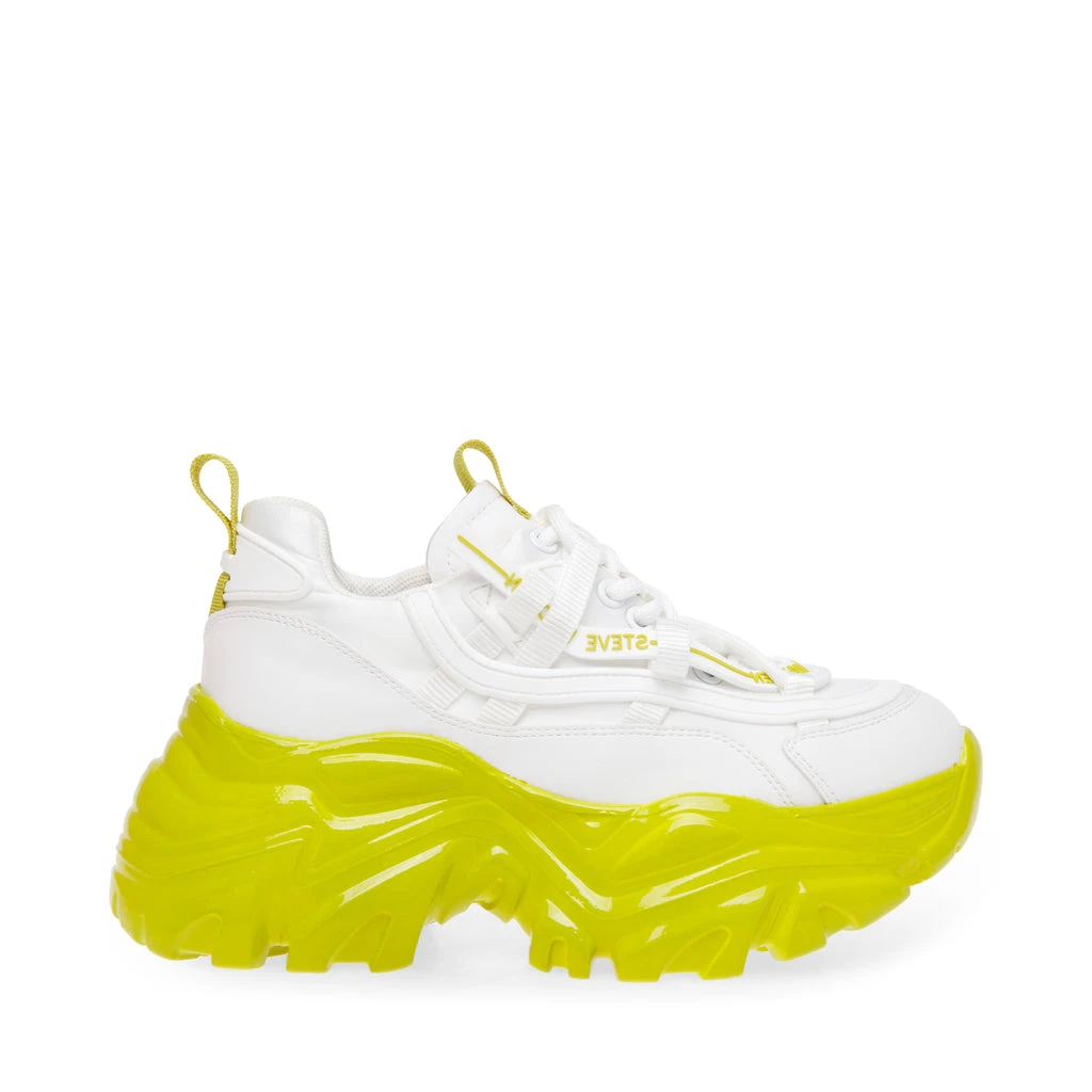 Steve Madden Recoupe Sneaker WHITE/LIME 3 Steve Madden Recoupe Sneaker WHITE/LIME