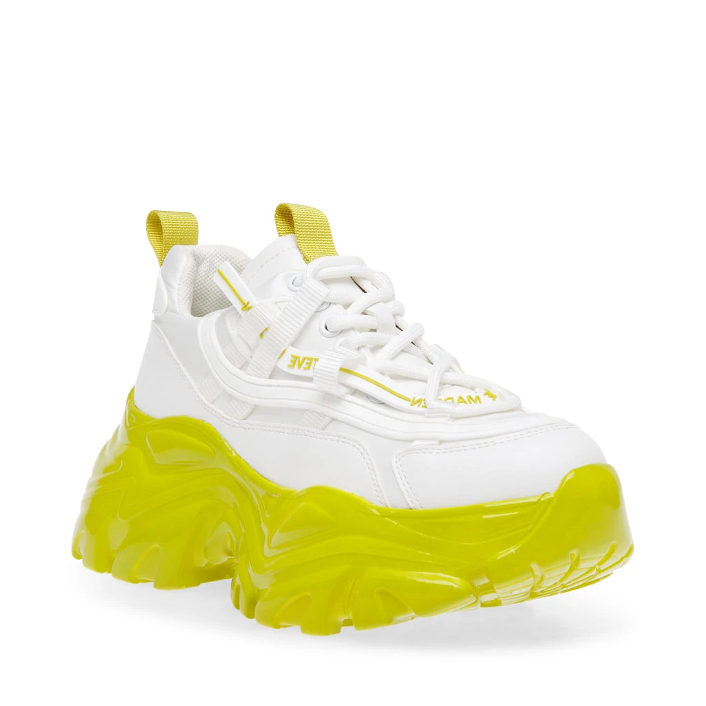 Steve Madden Recoupe Sneaker WHITE/LIME 4 Steve Madden Recoupe Sneaker WHITE/LIME – Image 2