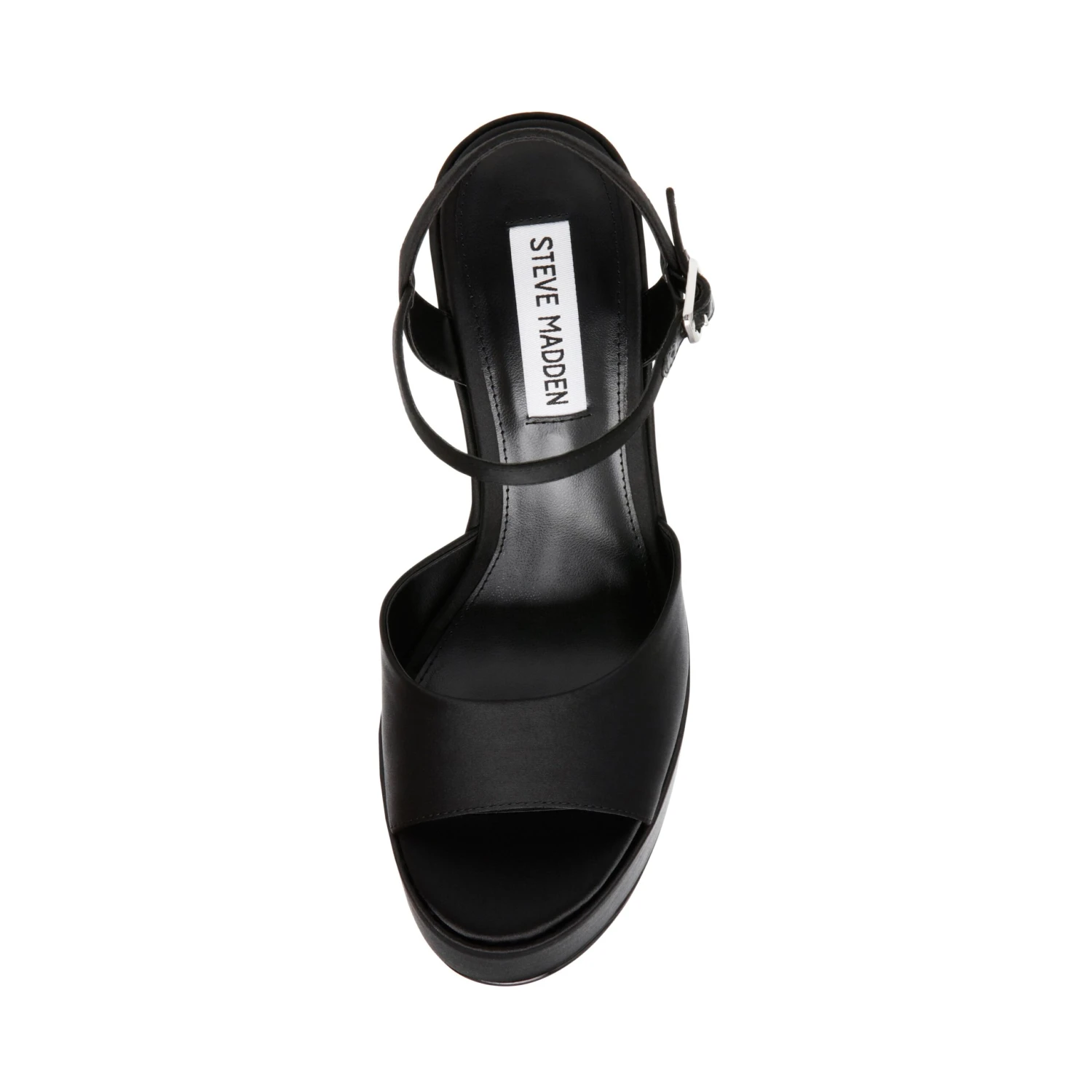 Steve Madden Compact Sandal BLACK SATIN 7 Steve Madden Compact Sandal BLACK SATIN – Image 5