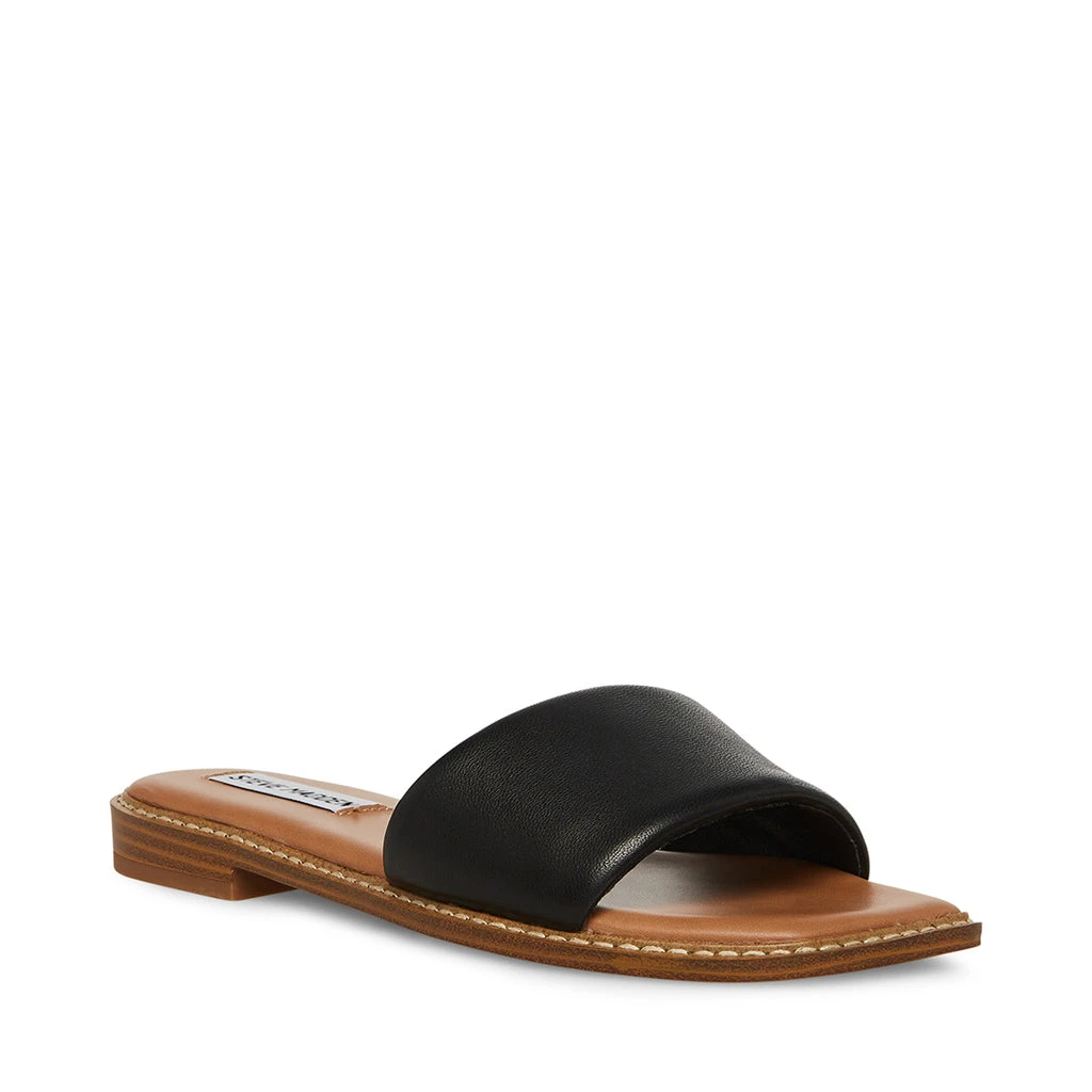 Steve Madden Sandra Sandal BLACK LEATHER 4 Steve Madden Sandra Sandal BLACK LEATHER – Image 2
