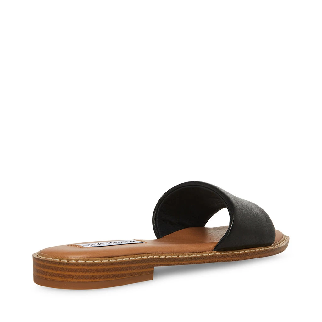 Steve Madden Sandra Sandal BLACK LEATHER 7 Steve Madden Sandra Sandal BLACK LEATHER – Image 5