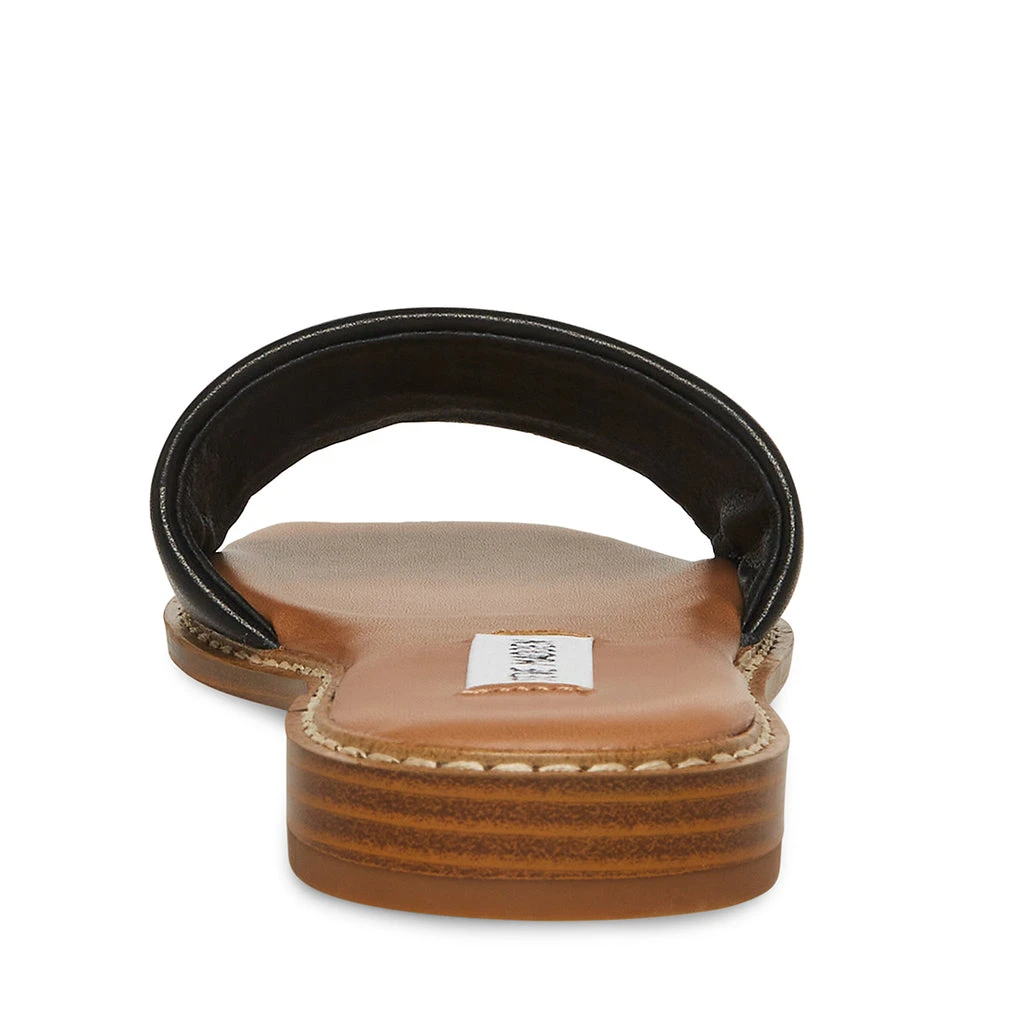 Steve Madden Sandra Sandal BLACK LEATHER 6 Steve Madden Sandra Sandal BLACK LEATHER – Image 4