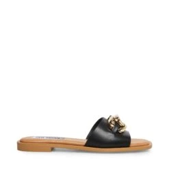 Steve Madden Gene Sandal BLACK LEATHER