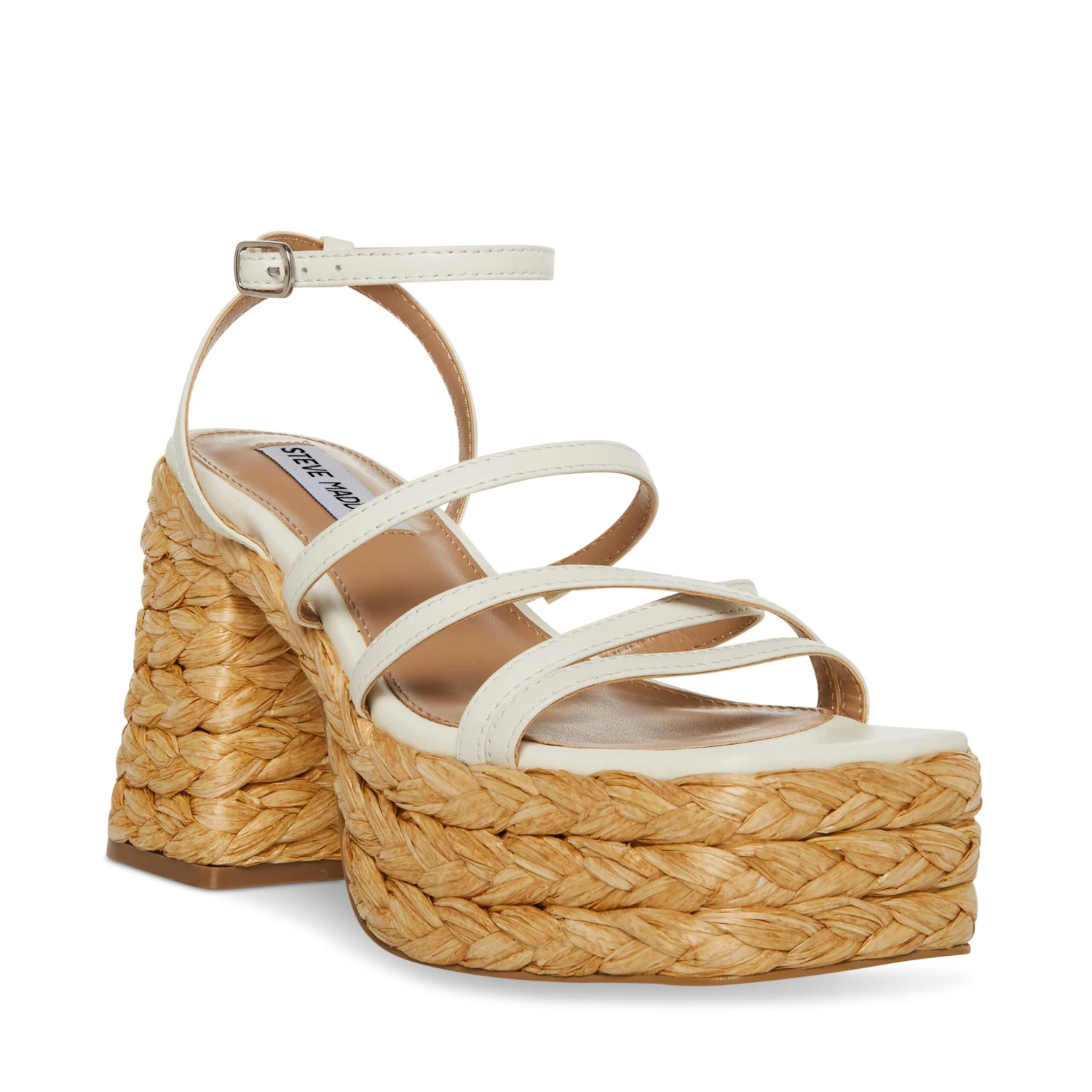 Steve Madden Belise Sandal WHITE LEATHER 4 Steve Madden Belise Sandal WHITE LEATHER – Image 2