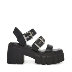 Steve Madden Locate Sandal BLK ACTION LEATHER