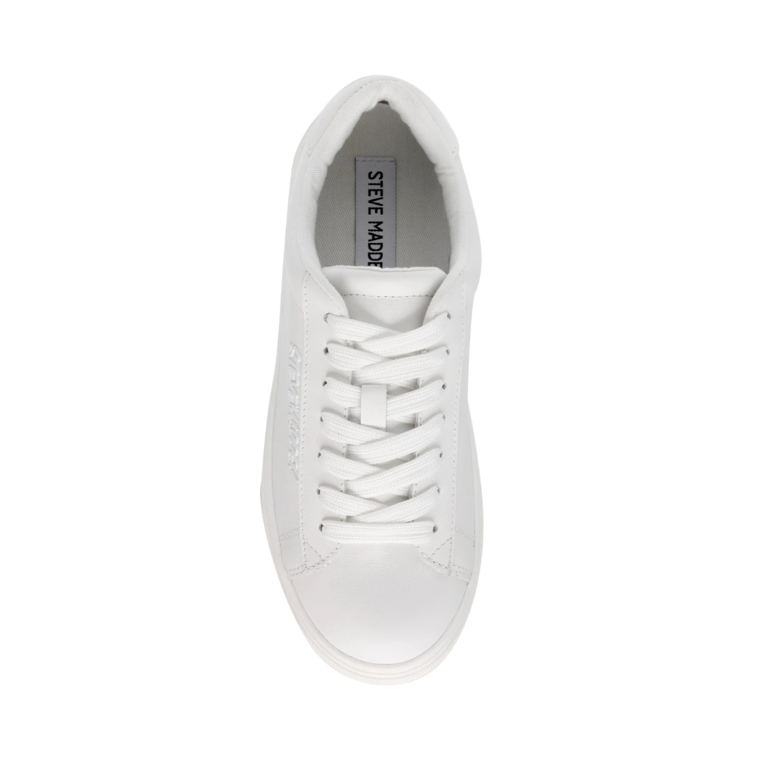 Steve Madden Cinematic Sneaker WHITE LEATHER 7 Steve Madden Cinematic Sneaker WHITE LEATHER – Image 5