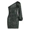 Asymmetrical Sequin Mini Dress BLACK -Steve Madden Magasin SMA11000149 02004 BLK 01