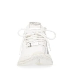 Steve Madden Maxilla-R Sneaker WHITE 11 Steve Madden Maxilla-R Sneaker WHITE -Steve Madden Magasin STEVEMADDEN INTL MAXILLA R WHITE SILVER FRONT