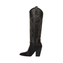 Steve Madden Lasso Boot BLACK LEATHER -Steve Madden Magasin STEVEMADDEN SHOES LASSO BLACK LEATHER INSIDE
