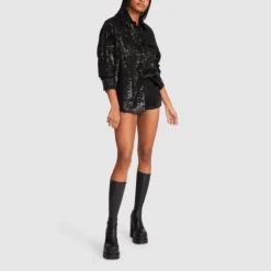 Glitter Sweet Jacket BLACK -Steve Madden Magasin blouse2