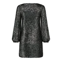 Delorean Mini Dress BLACK 8 Delorean Mini Dress BLACK -Steve Madden Magasin deloreanblacksequins back FRONT