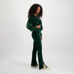 Tatum Pants GREEN -Steve Madden Magasin velvettopsplitpants green Fullbody TIFF 18